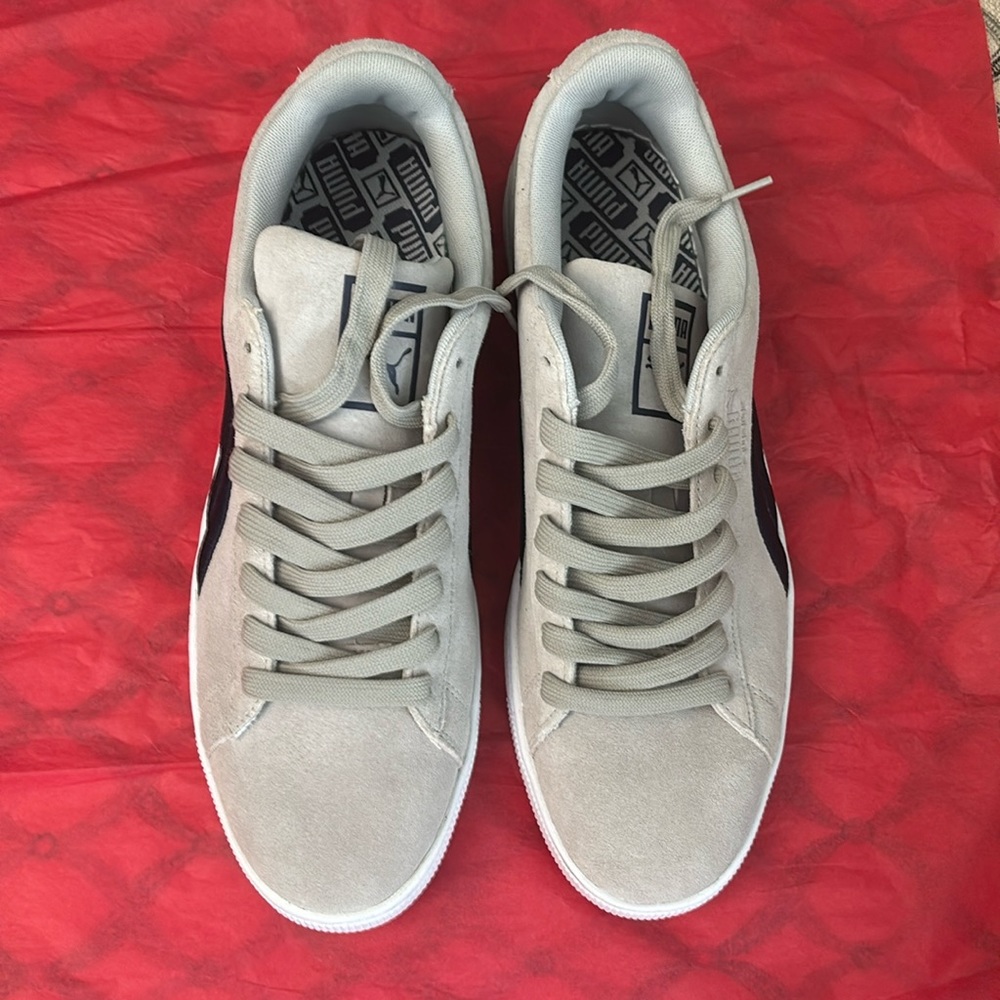 Grey and blue Puma Suede